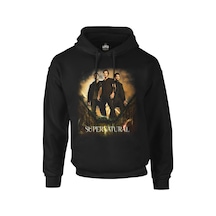Supernatural Siyah Erkek Fermuarsız Kapşonlu Supernatural Siyah Erkek Fermuarsız Kapşonlu