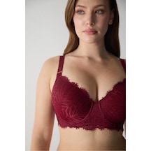Magic Form Motifli Dantelli Toparlayıcı Sütyen Bordo - 514690490 Bordo