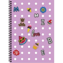 Keskin A4 Kareli Pp Kapak Fun Defter - Mor Mor