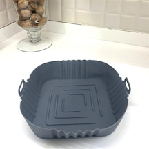 Renkli Isıya Dayanıklı Yıkanılabilir Silikon Fırın Airfryer Kare Model Pişirme Matı 20 Cm 2