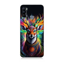Infinix Hot 9 Uyumlu Mistik Ala Geyik Desenli Silikon Kılıf