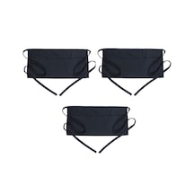 3 Cepli Bel Önlüğü - Siyah Garson Garson Kısa Apr Siyah,3 Paket Diğer