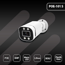 Hs Ip-101s 8mp 4k Poe 2.8mm Warm Led Plastık Bullet Seslı Güvenli