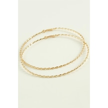 Burgulu Metal Halka Küpe 8-9-10 Cm Gümüş 95285777
