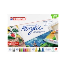 Edding Akrilik Boyama Markörü Seti Marker Creative Set 12 Mix Kalem + Akrilik Boya Defteri Çok Renkli