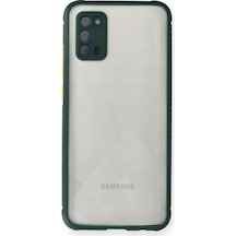 Samsung Galaxy A02s Kılıf Miami Şeffaf Silikon - Koyu Yeşil Çok Renkli