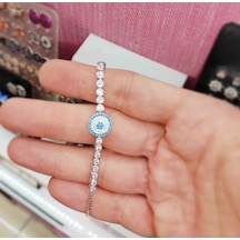 Oriental Kuyumculuk Jewellery Taşlı Göz Nazarlık Su Yolu Asansör Gümüş Bileklik Gümüş