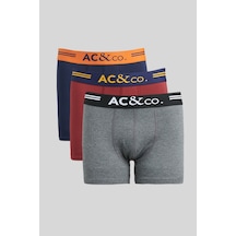 Ac&Co / Altınyıldız Classics Erkek Lacı-Bordo-Antrasıt 3'Lü Boxer Paketi