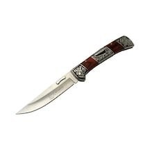 Columbia A 3159 A Kamp Çakı 24 Cm - İşlemeli Gül Ağacı Saplı, Kemerlikli