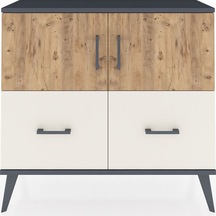 Arges Şifonyer 2 Raflı 2 Çekmeceli 2 Kapaklı 88x30x80 Antrasit-çam/aytaşı Çam/aytaşı