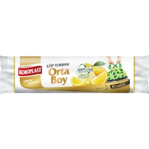Koroplast Güçlü Büzgülü Çöp Torbası Limon Kokulu Orta Boy 15'li