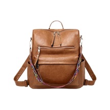 Zhenli Büyük Kapasiteli Kadın Sırt Çantası - Şık Tasarım, Rahat Kullanım, Dayanıklı Kumaş, Kahverengi Çok Renkli Çok Renkli