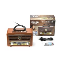 Şarjlı Nostaljik Retro Radyo Sd Kart Usb Bluetooth Fm Radyolu Taşınabilir Kablosuz Hoparlör M-115bt