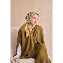 Silk Home Twill İpek Flow Lines Eşarp Butter Yellow 90x90 Çok Renkli
