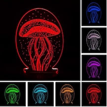 3d Dokunmatik Led Gece Lambası Pilli & Usb Bağlantılı Renk Değiştiren Masaüstü Deniz Anası Şekilli Siyah