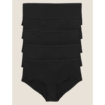 Marks & Spencer 5'li Dikişsiz Short Külot Seti T61004102 Siyah