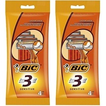 Bıc 3 Sensitive Erkek Tıraş Bıçağı 4'lü Poşet 1 X 4 Adet , 3 Bıçaklı, Aloe İle Zenginleştirilmiş Kayganlaştırıcı Jel Şerit 2li Paket