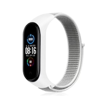 Newface Xiaomi Mi Band 4 Hasırlı Cırtcırtlı Kordon - Beyaz