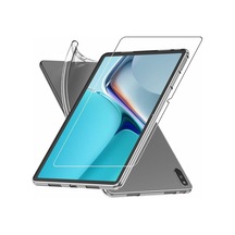Matepad 11 2021 Tablet Şeffaf Silikon Kılıf + Nano Esnek Ekran Koruyucu Turuncu