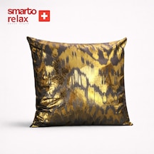 Smarto Relax Tekli Antibakteriyel Desenli Dekoratif Dolgulu Kırlent 45x45 Cm - Smr-kır-037 Siyah - Altın