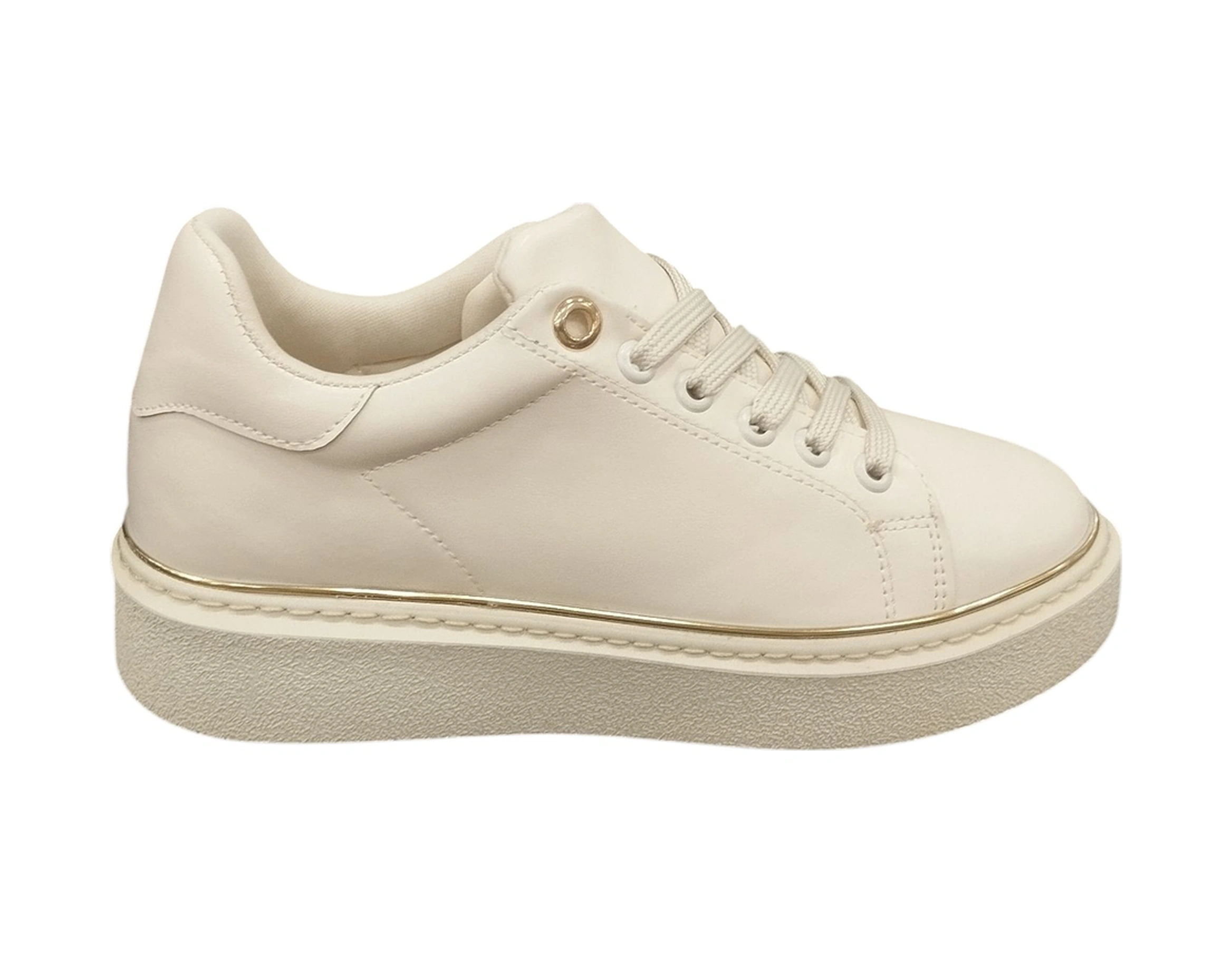 Ventes 9891614z Kadın Kalın Tabanlı Altın Detaylı Günlük Sneaker Ayakkabı Ten