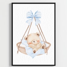 "besay Mavi Düşler ""baby"" Küp Temalı Çocuk Odası Dekorasyonu Yeni Doğan Erkek Bebek Hediyesi Poster 3'lü Set A4 Çerçeve