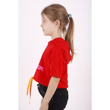 Toontoy Kids Toontoy Kız Çocuk Instagram Baskılı Kapüşonlu Tişört Kırmızı