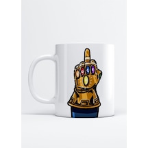 Thanos Sonsuzluk Eldiveni Baskı Porselen Kupa Bardak Beyaz