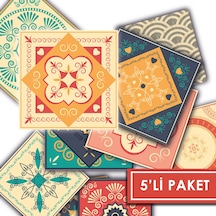 Kendinden Yapışkanlı Mandala Desenli Pvc Karo 10x10 Cm 5 Li Paket