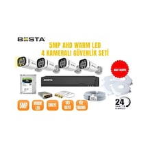 5 Mp 1440p 4 Kameralı Ahd Warm Led Güvenlik Seti