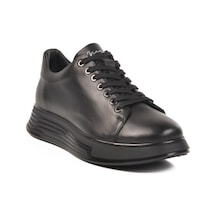 Marcomen 152-21032 M Anatomik Taban Siyah-siyah Hakiki Deri Erkek Sneaker Siyah