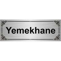 Yemekhane 7x20cm Gümüş Renk Metal Yönlendirme Levhası