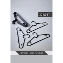 30 Adet Elbise Askısı, Elbise Ve Gömlek İçin Şık Ve Dayanıklı Askı Seti Plastik Siyah Tr Diğer