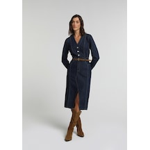 Colin's Colins Slim Fit Düz Kadın Dark İndigo Denim Uzun Kol Elbise Cl1082777 Q1.v1 Dn45188