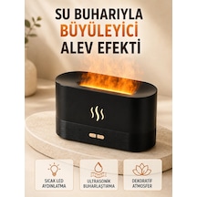 Led Alev Efektli Hava Nemlendirici 9 12 Saat Kullanımlı Aroma Difüzörü Çok Renkli