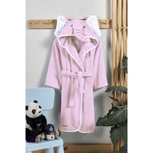 Ely Parker Kapüşonlu Pamuk Çocuk Bornozu Pembe Fil Hayvan Elyprkr00978-pembe-beyaz Pembe - Beyaz