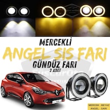Renault Clio 4 2012-2020 Uyumlu Üniversal Mercekli Angel Sis Farı Metal Su Geçirmez 76 Mm Sa Halkalı Gündüz Farı Sis Farı 56203424