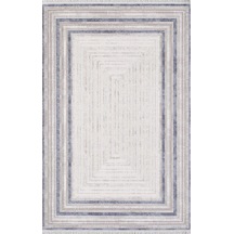 Artemis Halı Romantik 02432b Gri Mavi Çizgi Desenli Halı