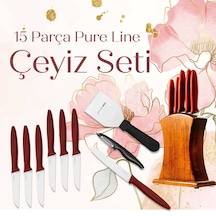 Pirge Çeyizlik Bıçak Seti Pure Line - 15 Parça Siyah