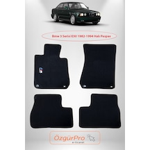 Rizline Bmw 3 Serisi E30 1982-1994 M Logolu Halı Paspas Siyah Klipsli