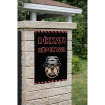 Dikkat Köpek Var Metal Tabela 20x30 Cm Siyah Zemin Kırmızı Yazı Dekoratif Uyarı Levhası