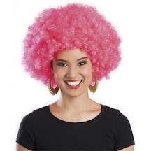 Pembe Renk Kıvırcık Afro Bonus Peruk 5691 "
