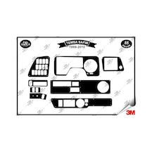 Temsa Safir 1999-2010 Torpido Konsol Trim Göğüs Maun Kaplama Set 55 Parça Siyah Renk