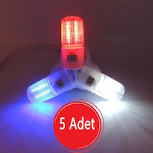 Kısa Led Gece Lambası 0,5W Tasarruflu Işıklı Fişli Düğmeli 5 Adet