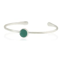 Kadir Jewellery Zirkon Taşlı Ayarlanabilir 925 Ayar Gümüş Kaplama Bilezik Ördek Yeşil