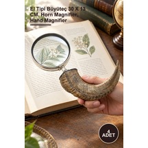 4 Adet Boynuz Büyüteç El Tipi Büyüteç 30 X 13 Cm, Horn Magnifier, Hand Magnifier