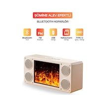 Şömine Alev Efektli Bluetooth Hoparlör I Fm Radyo I Usb Girişli I Hafıza Kartlı I Type-c Şarjlı