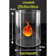 Technow Ateş Çukuru Camı Borosilikat Isıya Dayanıklı Masa Üstü Şömine Camı 10x10 Cm 2,5 Mm
