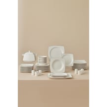 Karaca  Square Bone Talia 60 Parça 12 Kişilik Yemek Takımı Platin