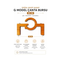 Vollen Yarn Doğal Masif Ahşap G Model Çanta Bursu 25 Cm El Yapımı Çanta Çerçevesi Çanta Aparatı Çanta Aksesuarı Bej